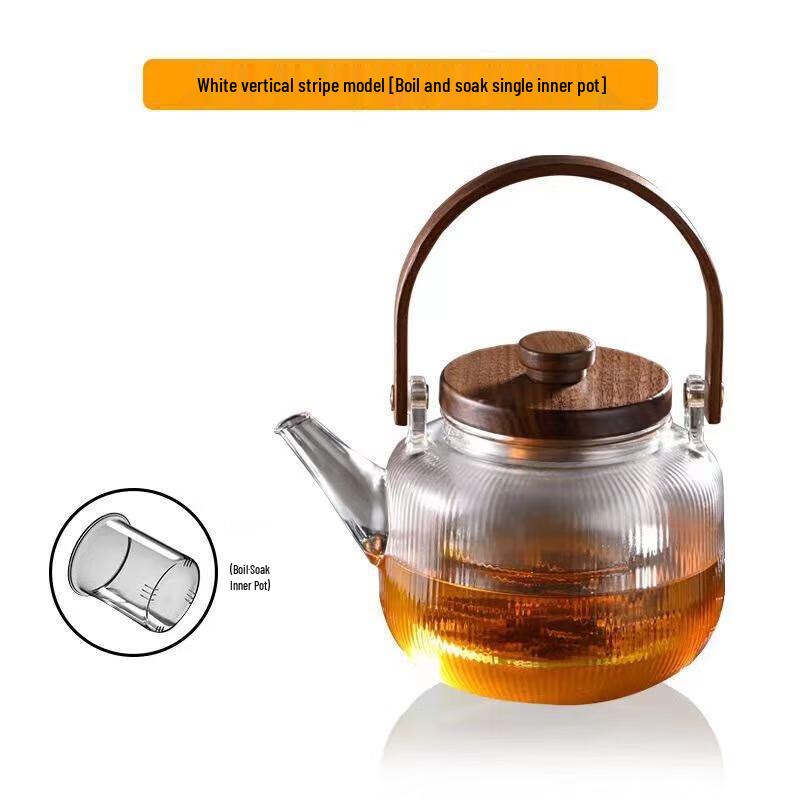 Striped Glass Teapot with Infuser