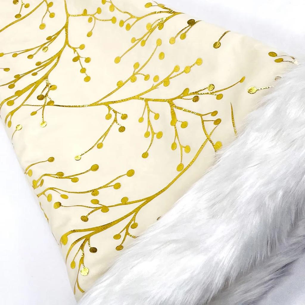 Christmas Plush Hat Decorative Gold Stamping Hat Holiday Hat Hot Gold For Gift New Year Christmas