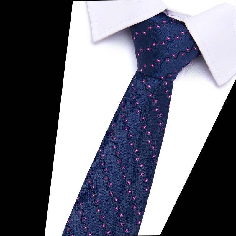 Men'S Tie Polyester Silk Jacquard Tie Men'S 7.5Cm