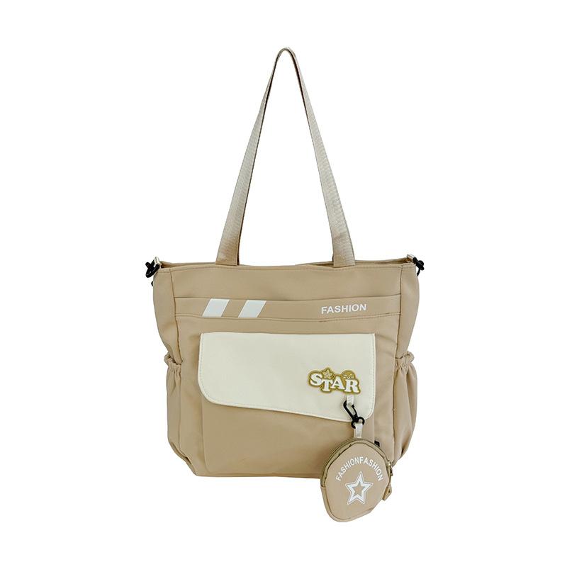 

New fashion versatile trend high value student messenger bag Japanese contrasting color large capacity commuter ins shoulder bag
