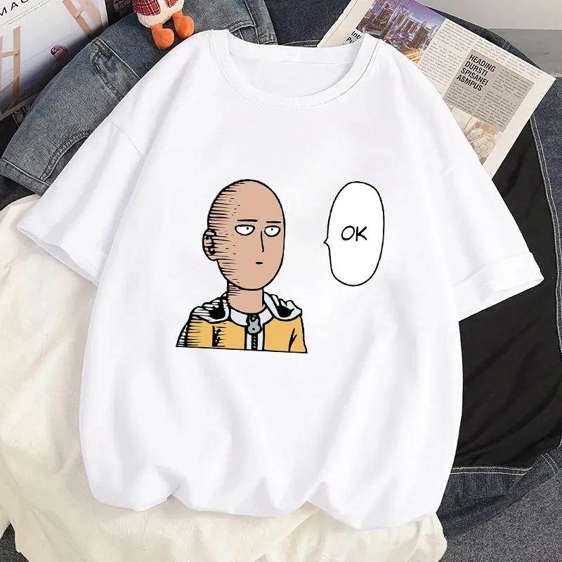 Anime One Punch Man Hrdina Saitama Oppai Potištěné Tričko Léto Dámské Ležérní Krátký Rukáv Streetwear Trička Harajuku Trička Topy