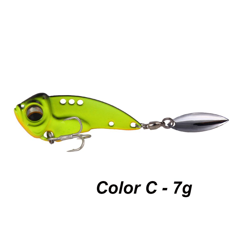 7g 11g 15g Paillettenlöffel Metall Rotierende Wobbler Crankbaits Drillinghaken VIB Köder Metall Angelköder