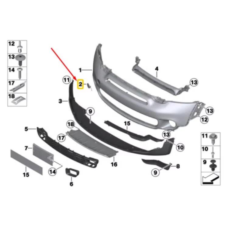 BMW MINI R60 Frontstoßstange Abschlepphakenabdeckung 51119806062