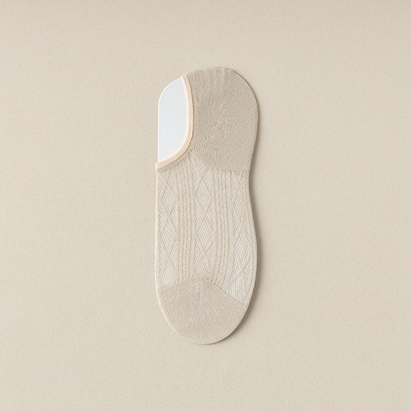 Female Summer Thin Shallow Mouth Breathable Mesh Invisible Non Slip Do Not Fall with Antibacterial Socks