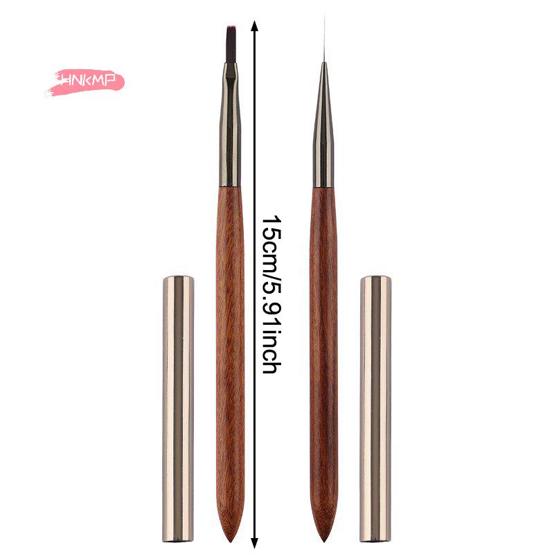 1Pc Professional Nail Art Brush with Durable Sandalwood Pole Nail Liner Brush for Phototherapy Nail Painting Pen