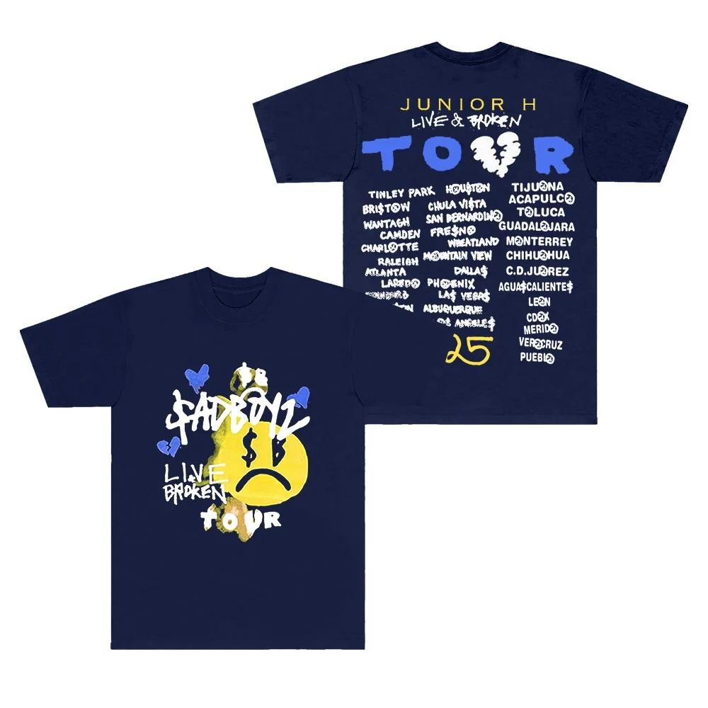 

Junior H Sad Boyz Live And Broken Tour TShirts Women Unisex Fashion Short Sleeve Tee 4XL