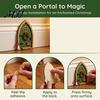Christmas Tree Decorations Fairy Door Wall Decoration, Solid Wood with Adhesive Backing Design, Atmosphere Props Miniature Tiny for Trunks And Frames