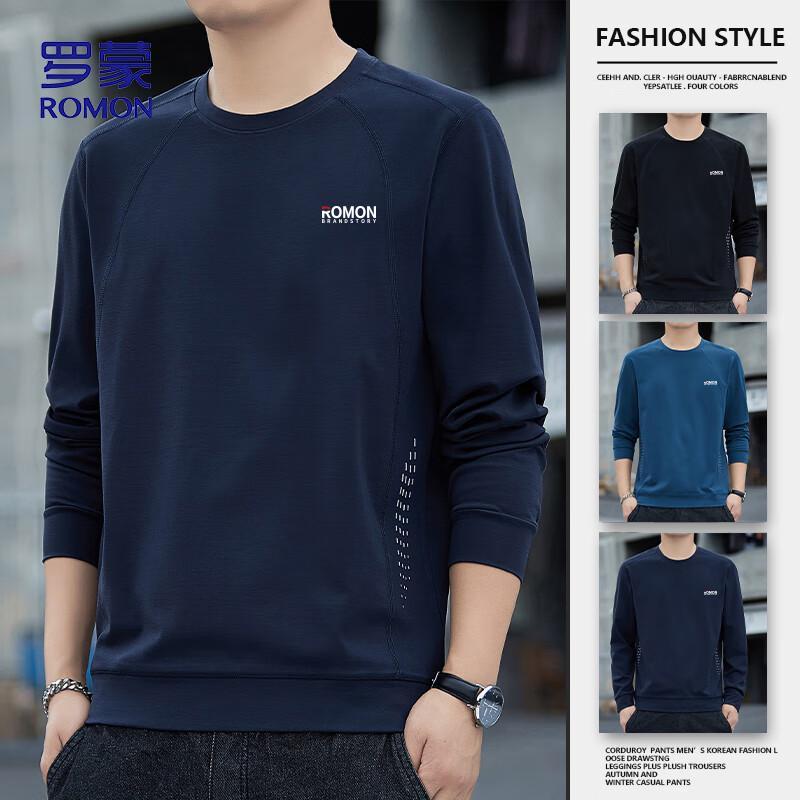 ROMON Men's WY0601 Casual Crew Neck Long Sleeve Sweatshirt