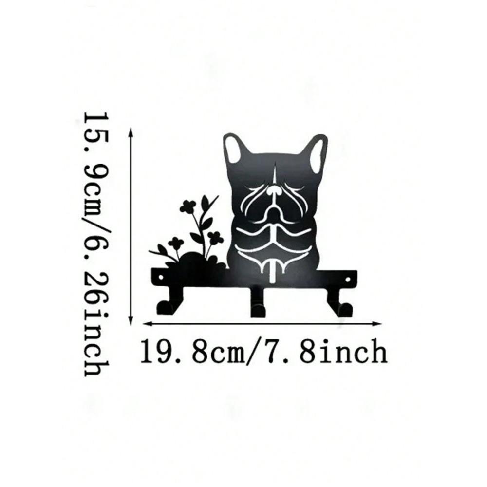 Black Metal Puppy Wall Hooks, Cute Dog Design for Living Room & Bedroom Entryway