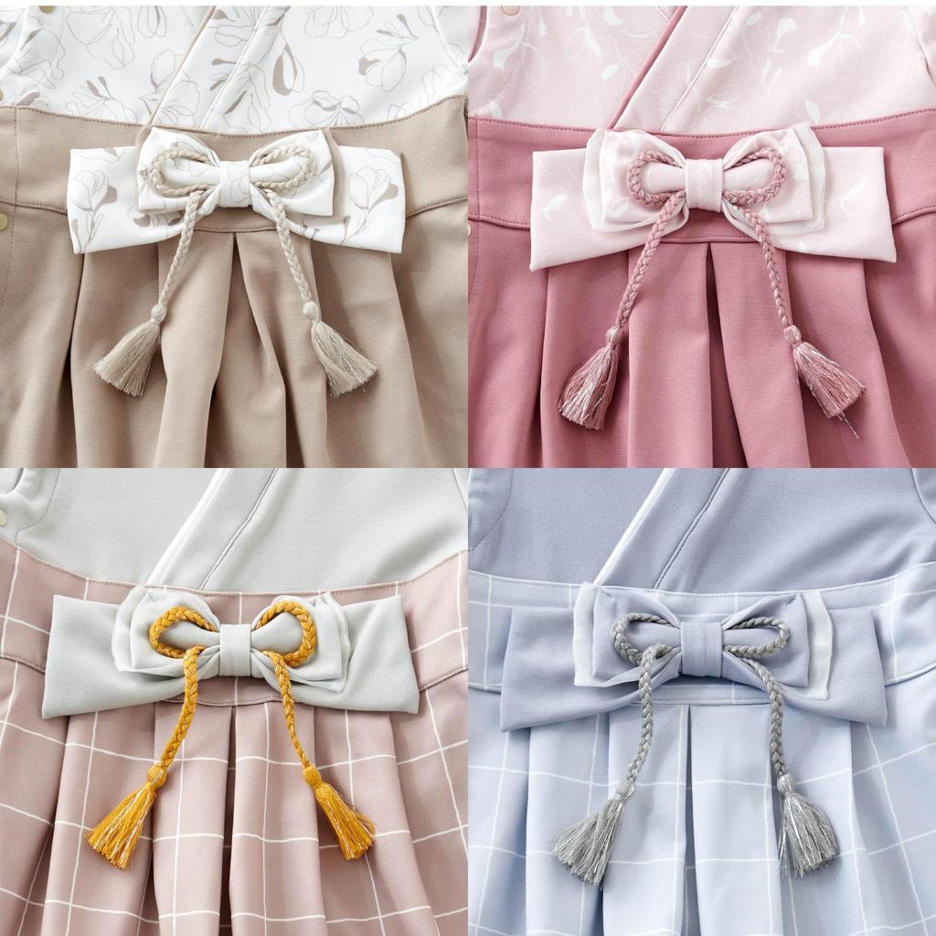 EMOKA Baby Kimono Romper with Hakama (70cm, Pink/Poppy)