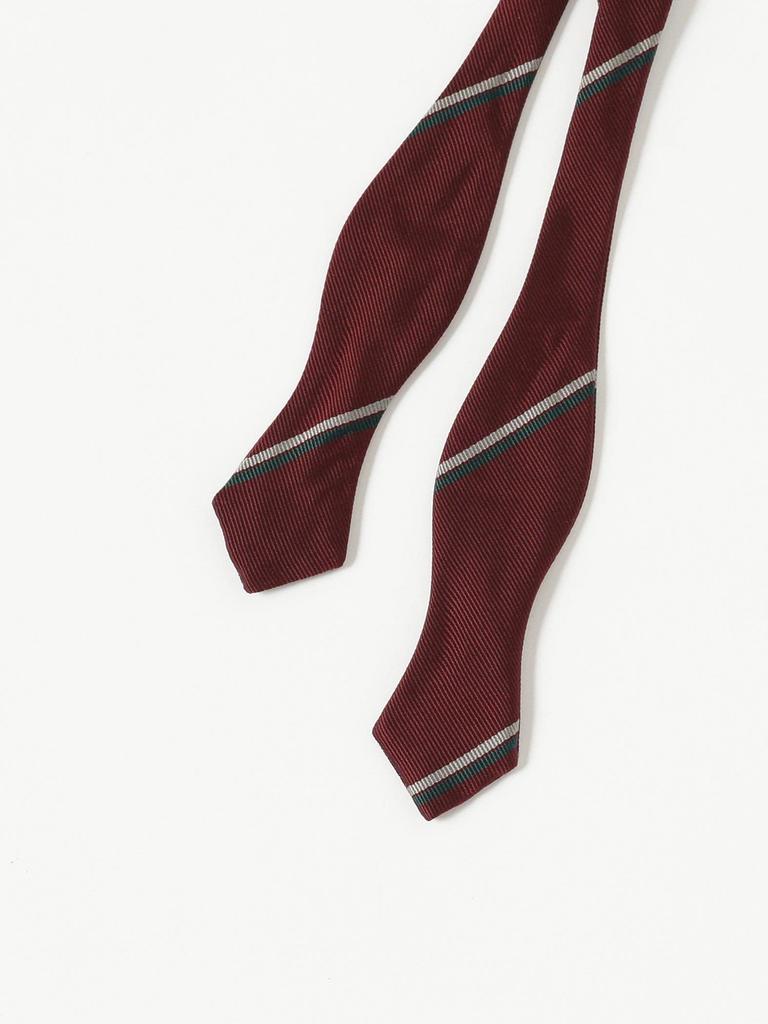 [BEAMS PLUS] Silk Wide Regimental Tie Bow Tie for Men, Wine Free, 38440090107