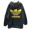 adidas 80s vintage Back print Nylon jacket O-XO black Made by Descente Men's Used