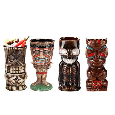 Tiki-Becher aus Keramik, Hawaii-Luau-Party-Becher, Trinkgeschirr, süße exotische Cocktailgläser, Tiki-Bar