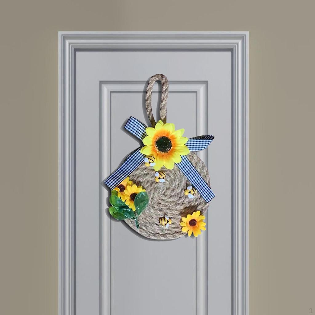 Wreath Artificial Flowers Welcome Wall Hanging Garland Ornament for Window Wedding Indoor and