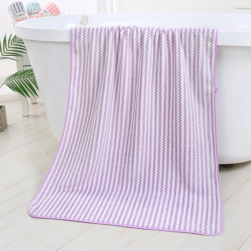 Color Bar Pineapple Grid Yang Corrugated Bath Towel Coral Fleece Absorbent Soft Bath Towel