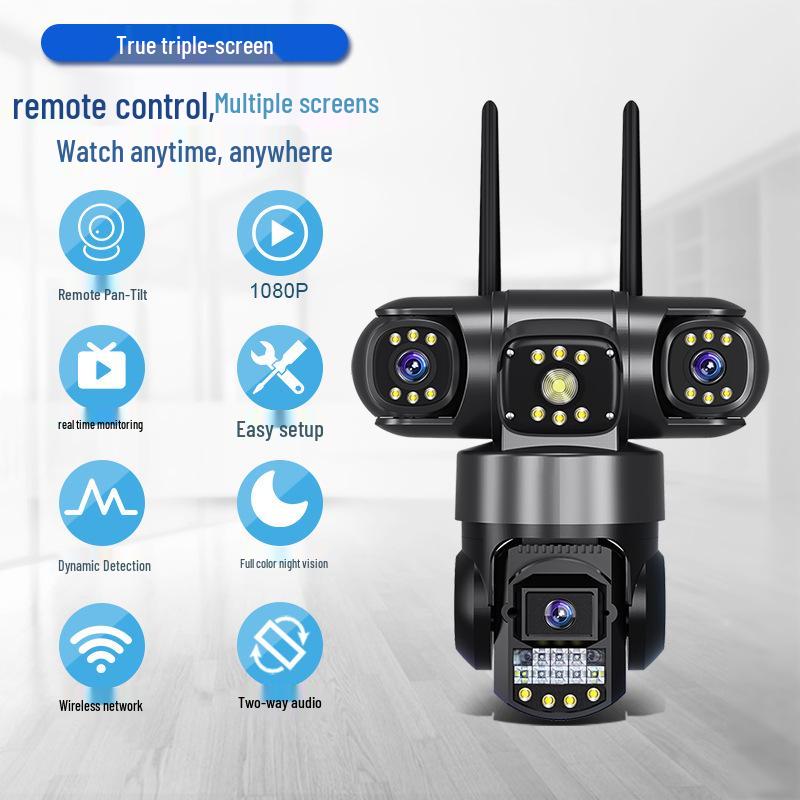 V380 Multi-Lens Wireless Monitoring Camera with Remote Intercom