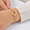 Ladies Fashion Items, Stainless Steel Cube Bracelet, 18K Gold Plated Jewelry Br-2626