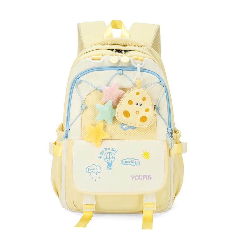 Schoolbag Elementary school bag Grade 1-1 Japanese macaron contrasting color versatile backpack Junior high school girls travel backpack
