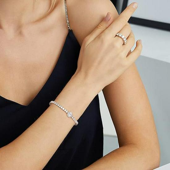 S925 Silver 6mm Zircon Tennis Bracelet Fashion Design