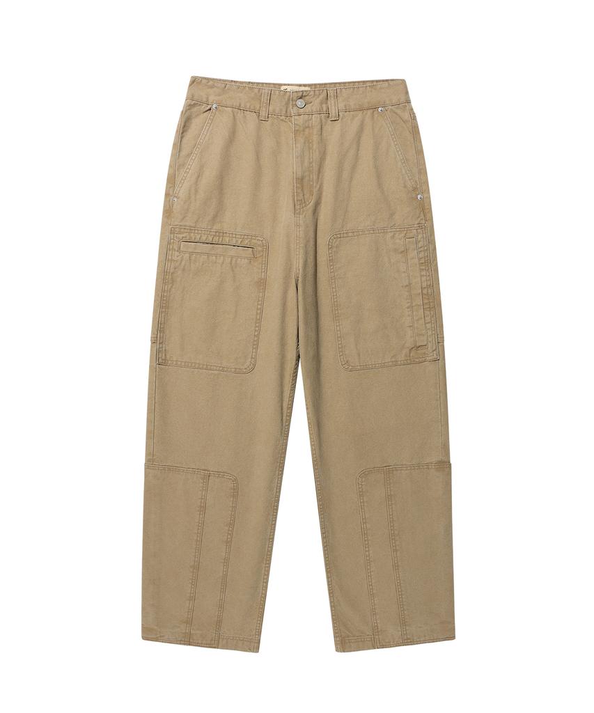 Gicheol Asym Vintage Cargo Pants (Washed Beige)