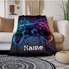 Color Game Controller Customize Your Name Blanket Used For Chair Office Sofa Bed Camping Soft And Warm Giving Friends And Relatives Birthday