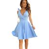 2024 European & American Women's Summer Bowknot V-neck High-waisted Dress