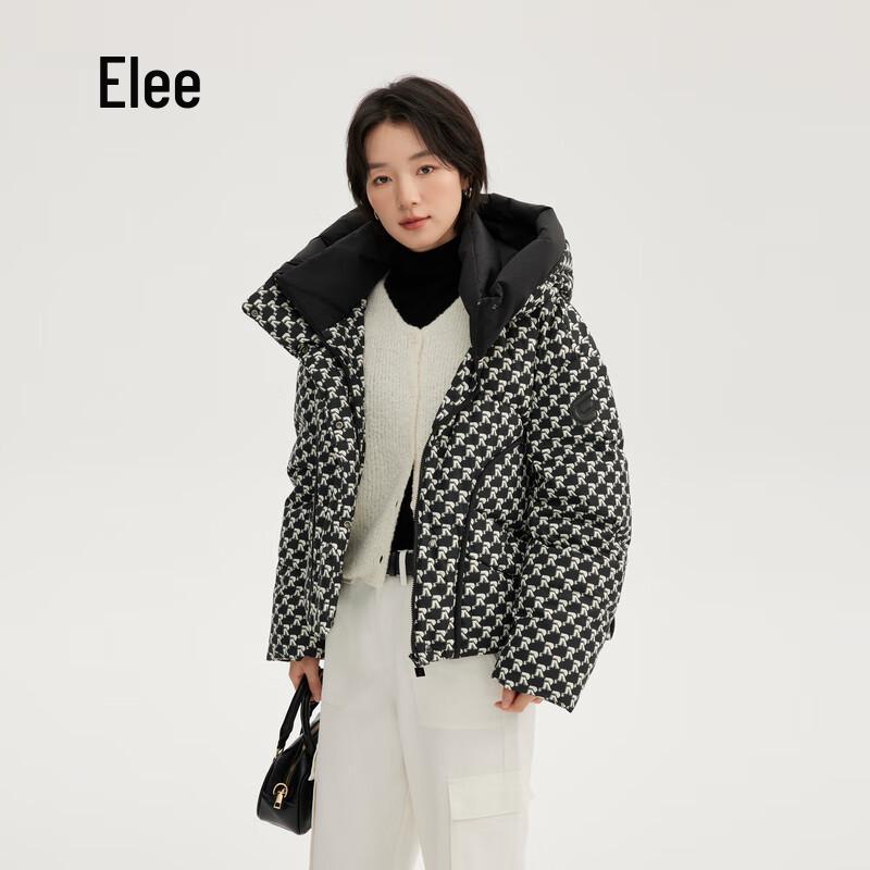 Ailiyi Women's Short Hooded Monogram Down Jacket