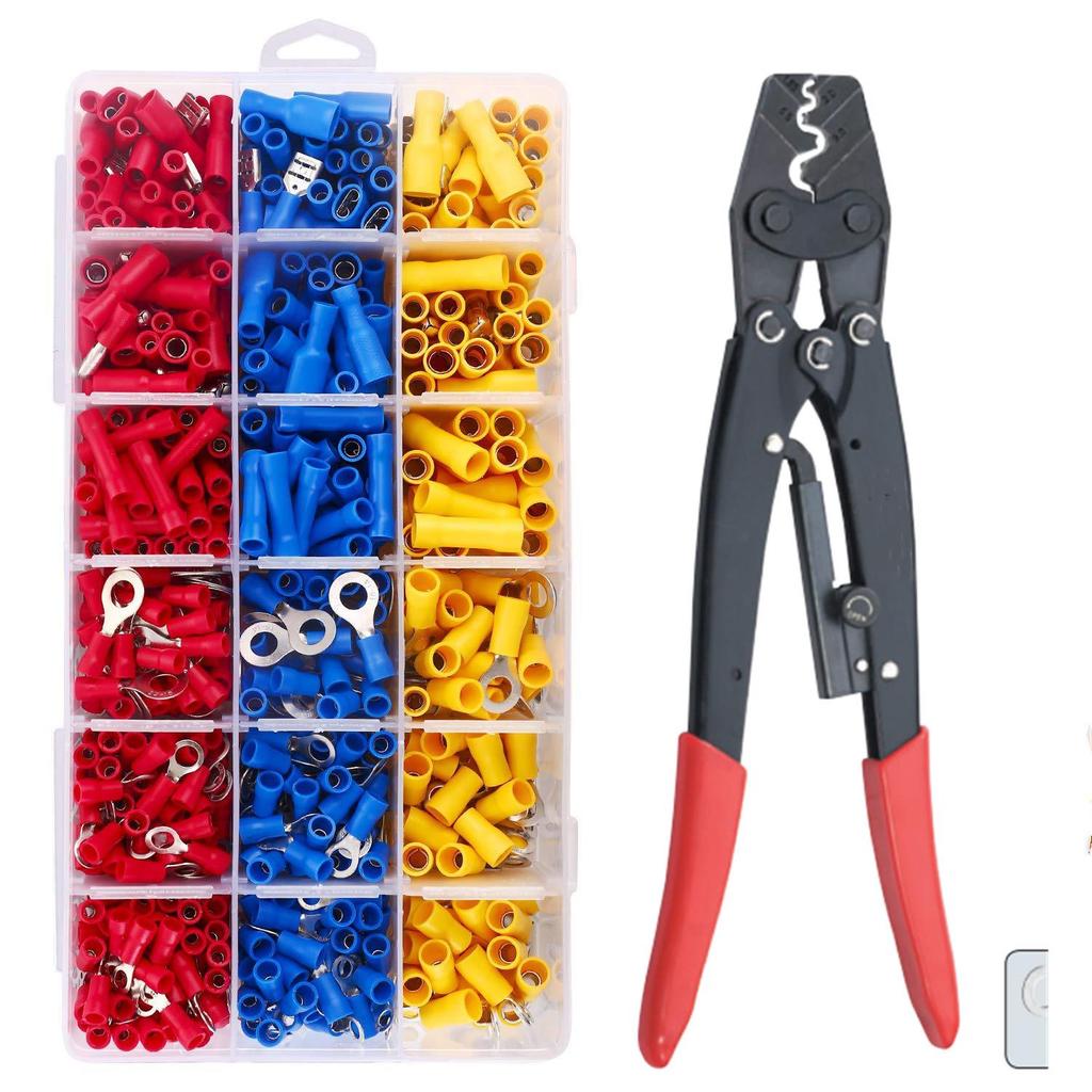 HS-16 Crimping Pliers with 400pcs Pre-Insulated Terminal Set