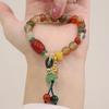 Elegant Retro Chinese-Style Lotus Pendant Beaded Bracelet – Hanfu-Inspired Accessory