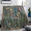 1Pc Peacock Print Flannel Blanket, High quality Comfortable for All Seasons, Home Decor, Warmth and Comfort, Perfect for Christmas Gifts W118