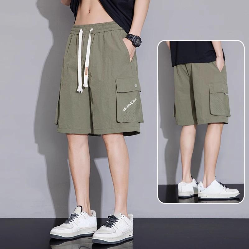 

Шорты для спецодежды, мужские шорты-карго с несколькими карманами, летние тонкие свободные укороченные брюки с пятью брюками, спортивные шорты 3XL армия зеленый