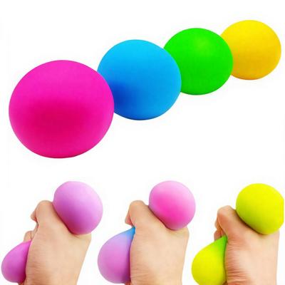 1/4Pcs Color Changing TPR Stress Ball Anxiety Relief Slow Rebound Flour Ball Portable
