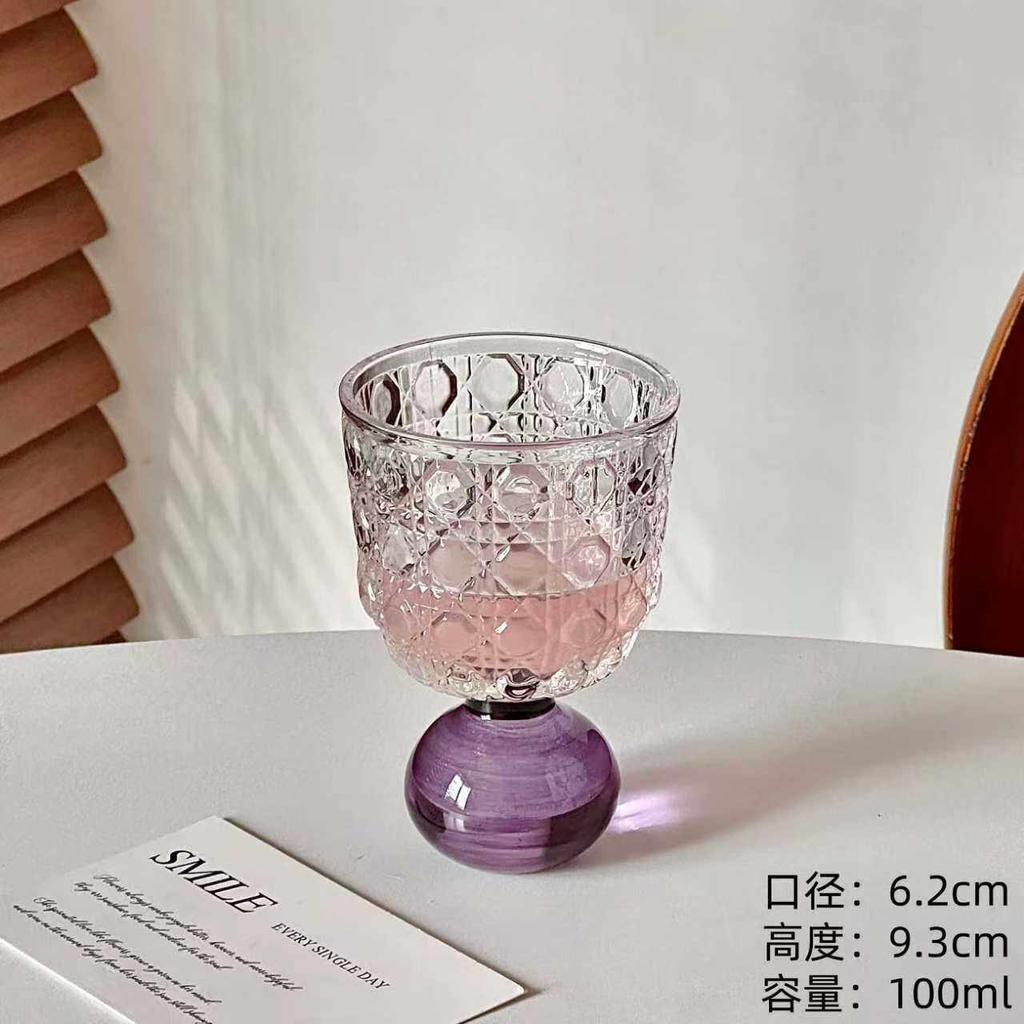 Sevimli Küre Tabanlı Cam Yaratıcı Orta Yüzyıl Viski Bardağı Baijiu Bardağı Çay İçme Bardağı Meyve Suyu Bardağı