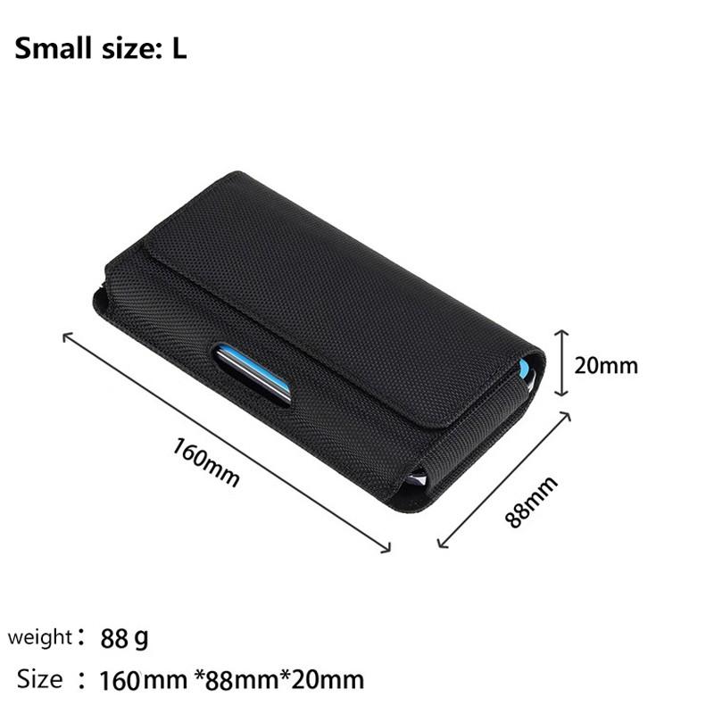 5.2-7.0inch Nylon Mobile Phone Pouch Belt Waist Bag Clip Holster Case for iPhone L