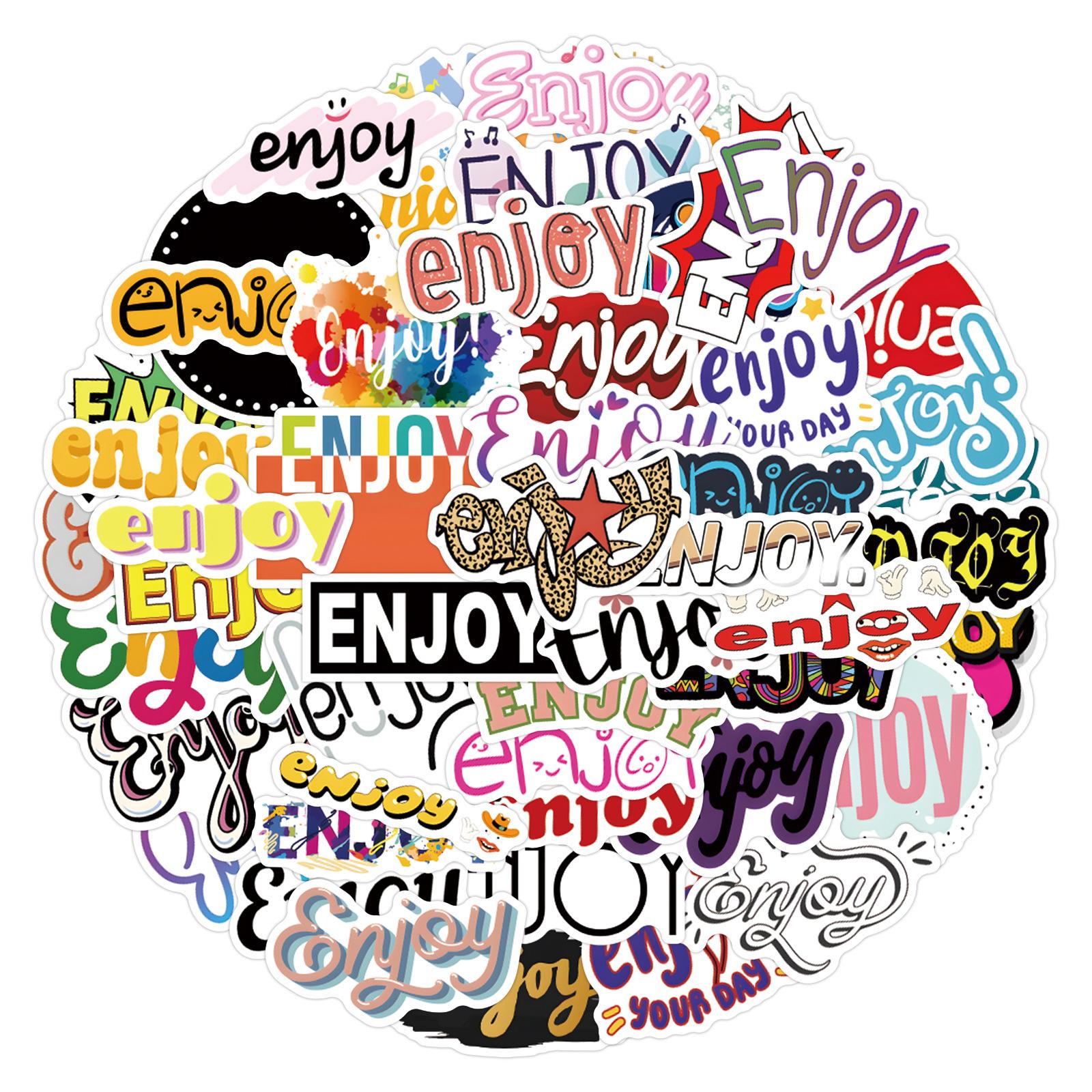 

55 New Enjoy with Graffiti Stickers Decorative Suitcase Mobile Phone Cartoon Personality Stickers