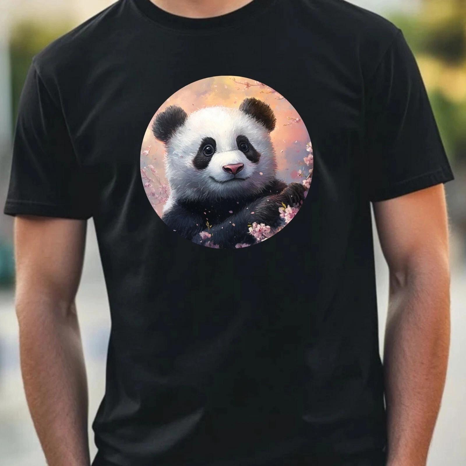 T-Shirt Herren Panda Portrait Motiv Baumwolle Größe XS bis 5XL XXXL