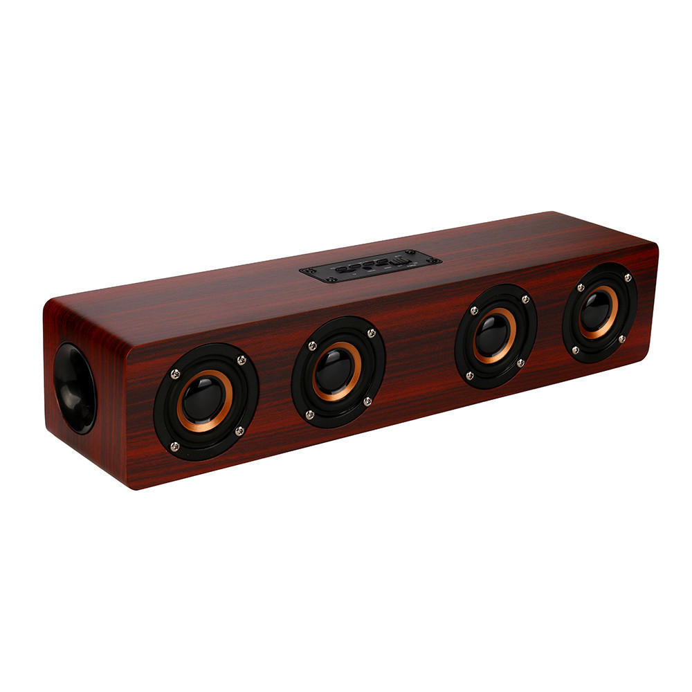 W7 Retro Wooden Wireless Bluetooth Speaker Portable Super Bass Stereo Speakers