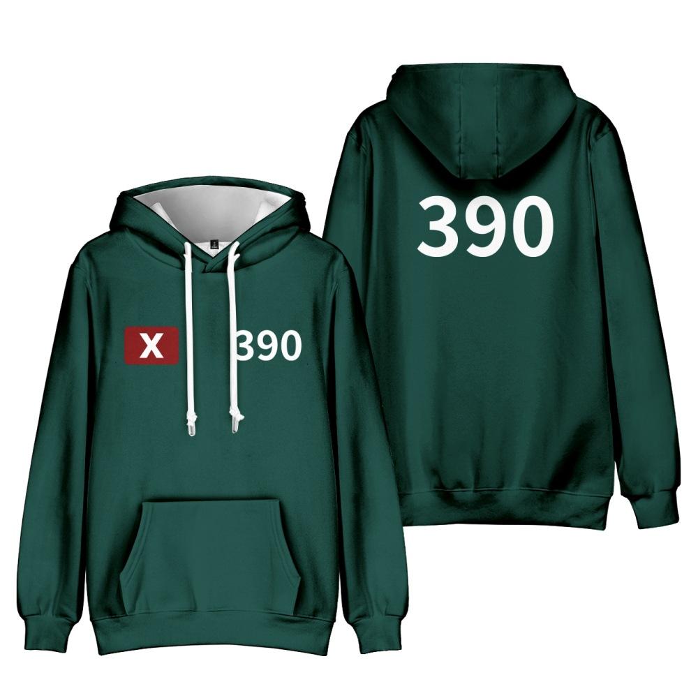 Squid Game 3 Hoodie Streetwear Printed Hooded Sweatshirt Men Women Cosplay Sports Pullovers XS