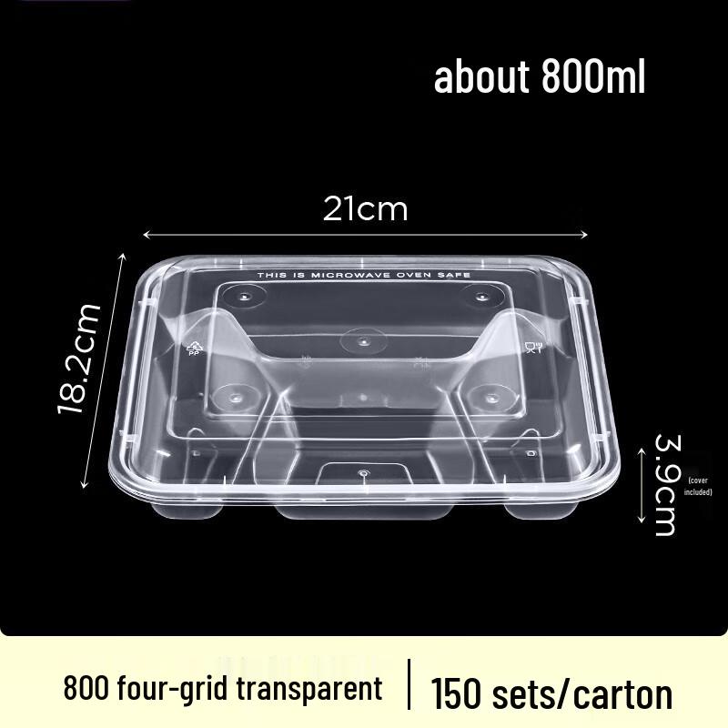 Morona Disposable 4-Compartment Takeaway Meal Boxes