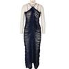 Modisches Fransen-Rückenschlitz-Neckholder-Kleid Kleid