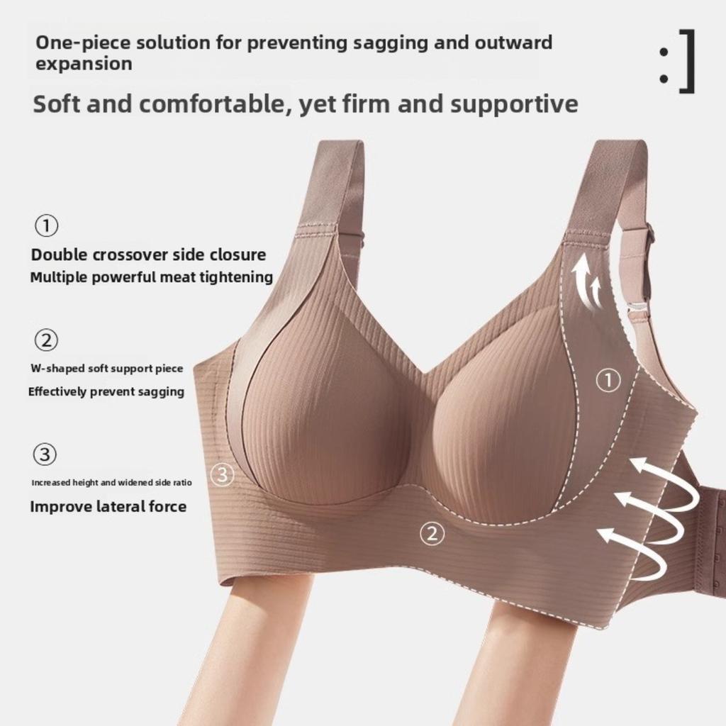 Women's New Seamless Minimizer Bra, Plus Size Adjustable Underwear, Anti-Sagging Side Support Full Coverage Smoothing Everyday Bra