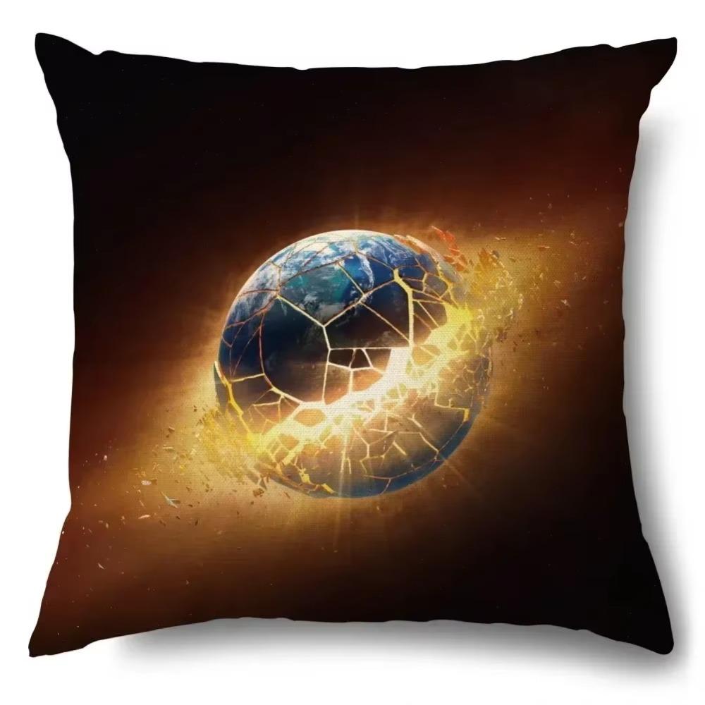 Luxury Home Decor Pillow Cover Living Room Sofa Cushion Cover Blue Planet Astronaut Pattern Cushion Cover