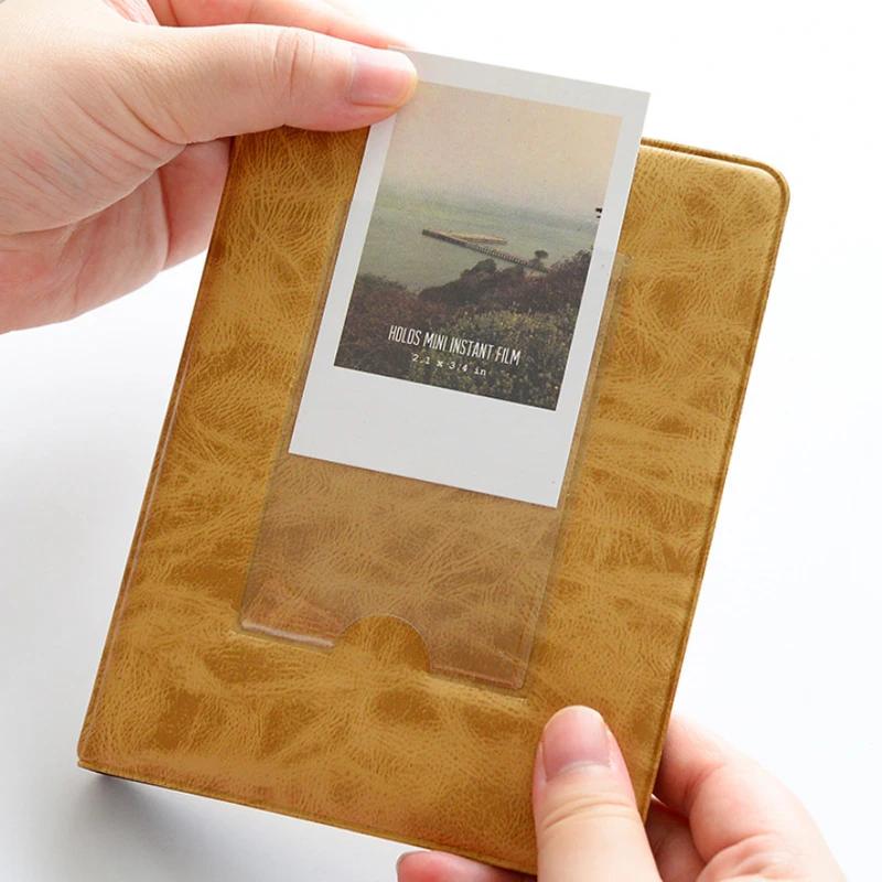 3 Inches 64 Pockets Mini Instant Album Retro Photo Album Polaroid Album Picture Case Storage for Fuji Instax Mini 9/8/70 / 7s