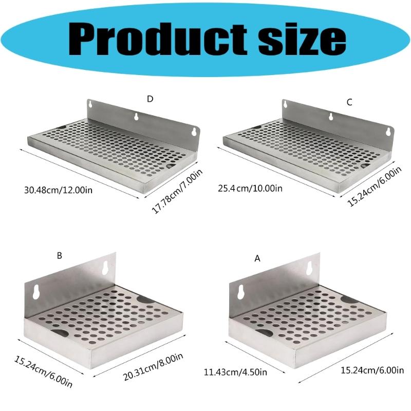 Modern Wall Mounted Nonrust Steel Draining Tray for Pubs and Kitchens with Delicate Design and Efficient Water Flows