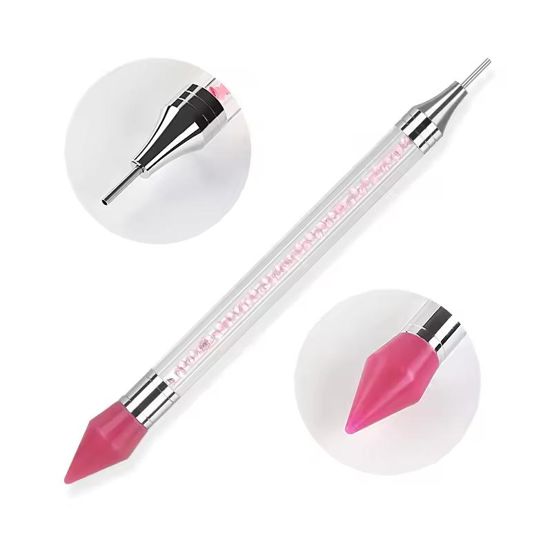 Pic à Strass à Cire pour Ongles Stylo à Points Stylo à Cire Double Pointe pour Strass Pointe Outil d'Art pour Ongles Cristal & Pierre Précieuse pour Manucure DIY