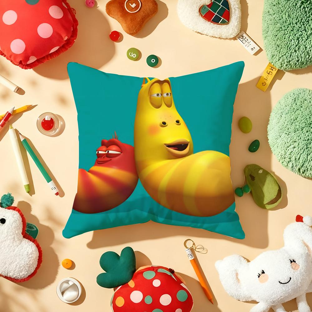 Classic Funny Anime LLarva Cushion Cover Plush Fabric Soft DoubleSided Printed Sofa Warm Winter Home Gift Pillow Cover