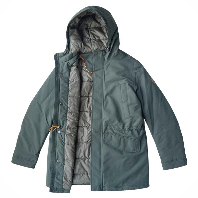 Timberland Warm Hooded Solid Color Cotton Jacket Men jackets Green TB0A2GBA-U31