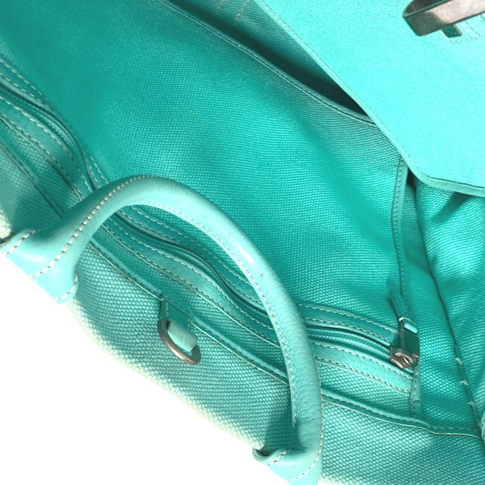 TIFFANY&Co. Hand Bag Jitney 2WAY Bag Shoulder Bag Crossbody Tote Bag Canvas blue