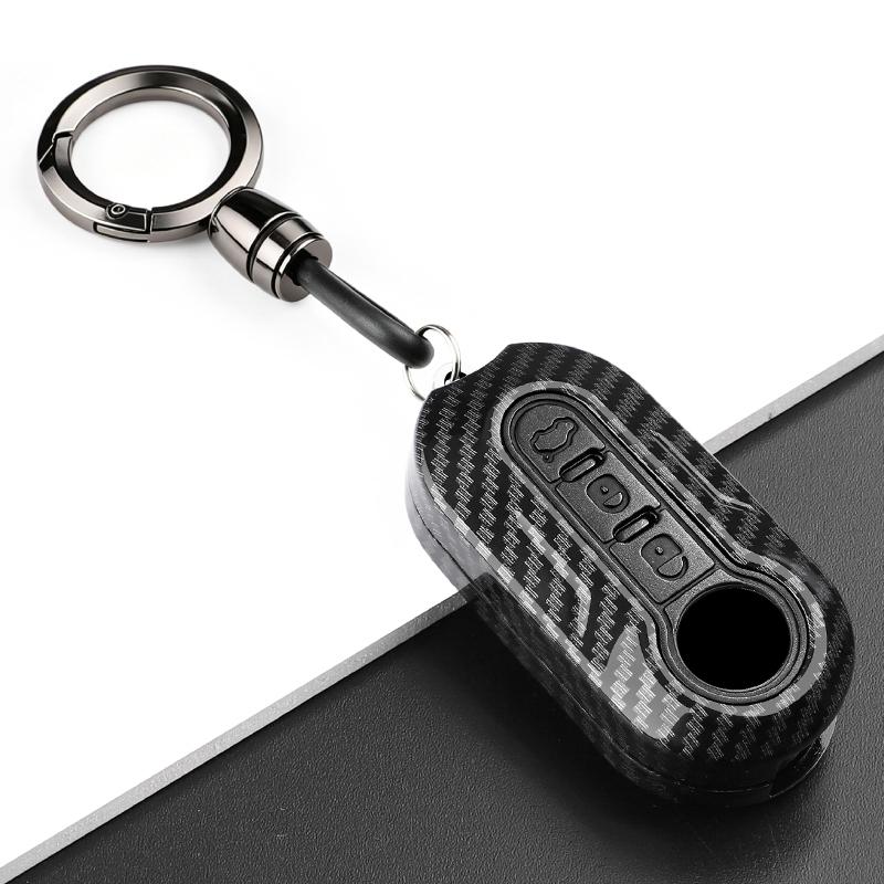 New Abs Carbon Fiber Car Key Cover Case Shell For Fiat 500 Ducato Panda 500L Punto Lancia Musa For Citroen Keychain Accessories