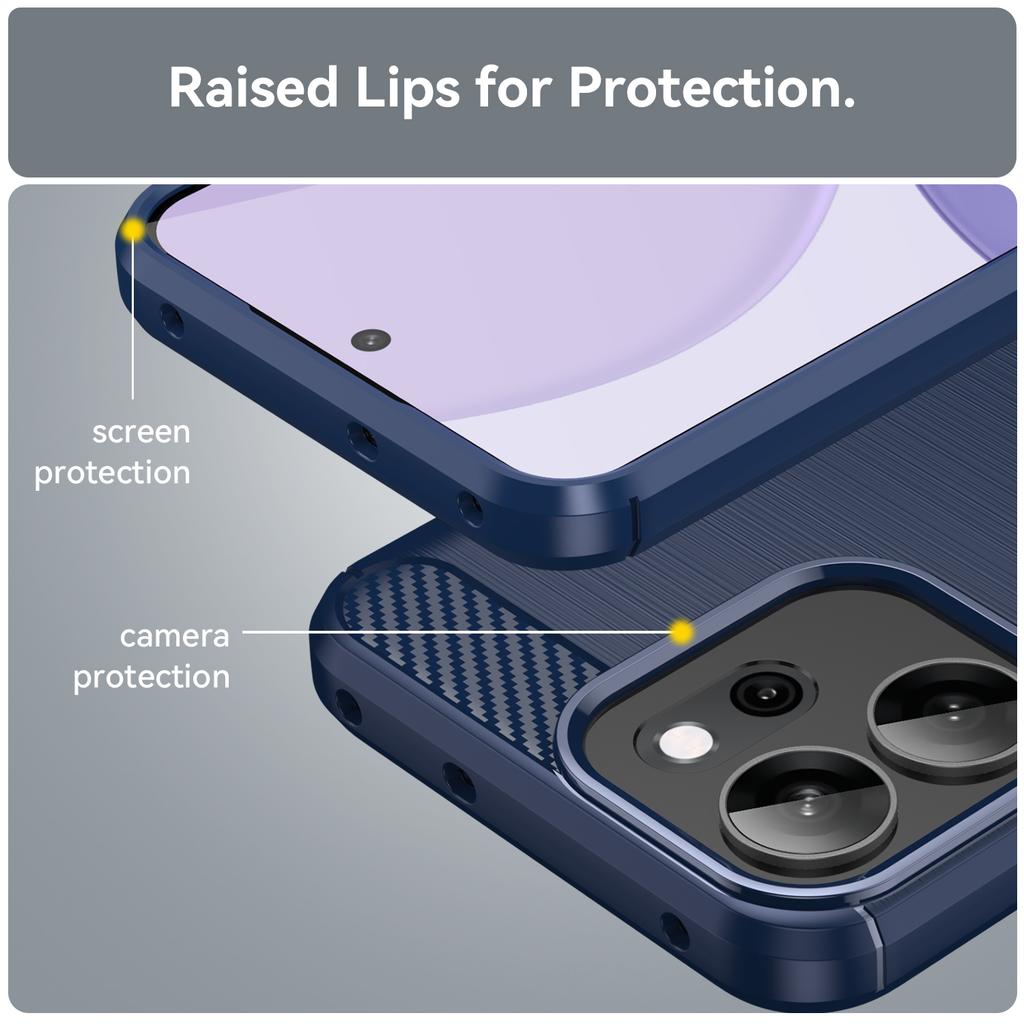 Pro Oppo Reno14 F 5G Pouzdro Ochranný Kryt na Telefon Textura Uhlíkových Vláken Broušený
